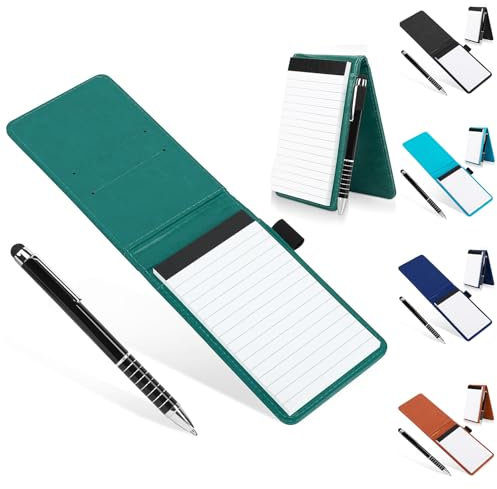 Cyiecw Mini Pocket Notizbuch A7 Pu Leder Notizbuch Mini Notizblock A7 Leder-Notizbuch Kleiner Leder Notizblock Mit Stift, Mini Pocket Notebook Taschennotizblock FüR AktivitäTen Im Freien (Dunkelgrün)