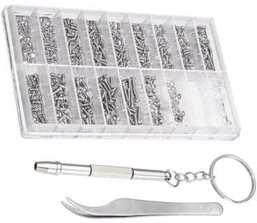 Healvian Glasses Screws Gold Assortment 1000pcs Repair Screws Set Sunglasses Nuts for Frames
