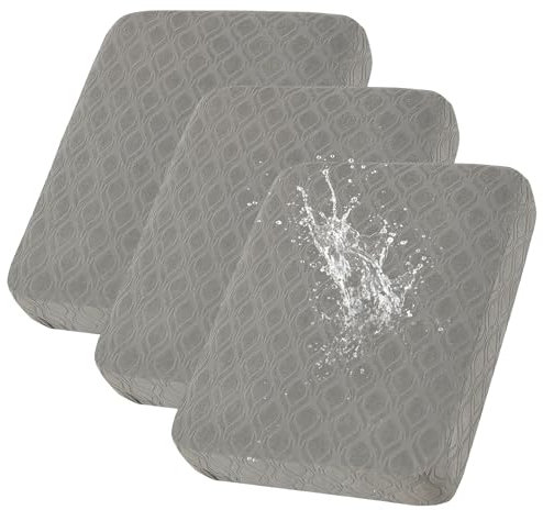SHANNA Stretch Sofabezug rutschfest Sitzkissen Bezug: 3-Sitzer Wasserdichter Bedruckter Couchkissenbezüge Hoch Dehnbar Outdoor-Kissen Sofabezug Waschbarer Möbelschutz für Haustiere (Hellgrau)