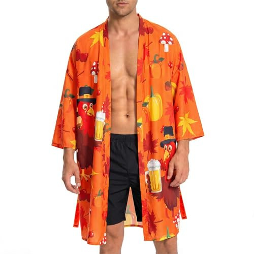 OLAOLA Kimono Plage Homme Cardigan Vacances Été Cover Up Léger Poolparty | Cover-up léger pour vacances d'été. Parfait pour piscine, croisière, EVG et voyage tropical. Élégance estivale garantie.