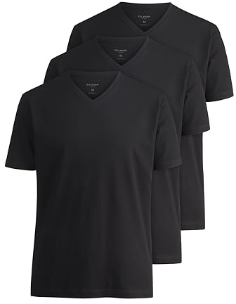 OLYMP Herren 3er Pack Unterhemden Einfarbig T-Shirt Modern Fit