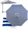 Replacement Umbrella Covers 2/2.3/2.5/2.7/3/3.5M, 6/8 Ribs, UV Protection Garden Replacement Parasol Canopy, for Patio Yard Beach (White Blue,6ribs-3m/9.8ft)
