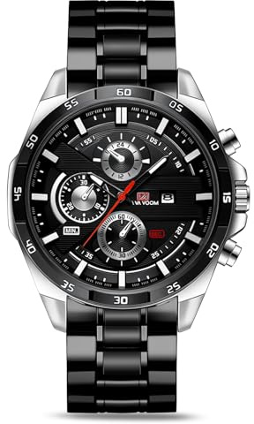 OFFCUP Herren Uhr Männer Analog Quarz Chronograph wasserdichte Edelstahlarmband, Armbanduhren Herren mit Datum, Uhren Mode Casual Business Uhr für Klassische Elegantes Geschenk