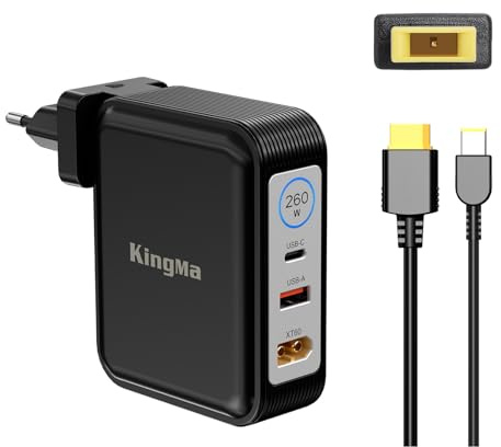 260W (20V/13A) GaN Faltbares Netzteil für Lenovo Legion 245W 230W Laptops | Ausgang 20V/13A; XT60-Anschluss; DC-Hohlstecker 11 x 4,5 mm; kompakt & tragbar,Mehrport,reisetauglicher Schnellladeadapter;