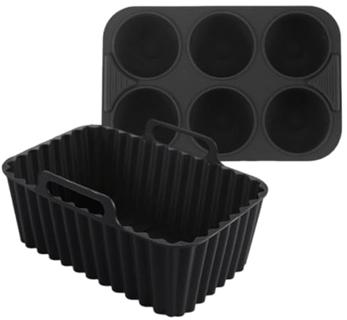 Bandeja de Silicona para Freidora de Aire - Bandeja para Horno Reutilizable para Freidora sin,Utensilios de Cocina Antiadherentes para Microondas Congelador Pizza y Preparación de Comidas