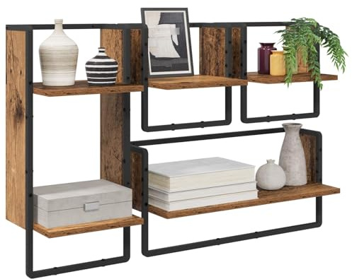 vidaXL Wandregal-Set Wandhalterung 4 STK. Altholz 65 x 25 x 30 cm