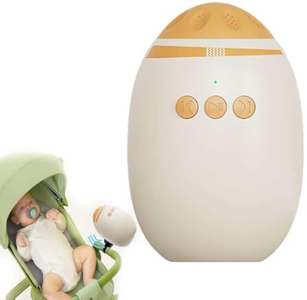Baby Rocker, Kinderwagenschaukler, Einschlafhilfe Baby Wiederaufladbar, White Noise Machine Einschlafhilfe mit 11 Beruhigende Klängen, Tragbare Schaukel-Schlafhilfe für Kinderwagen und Buggy
