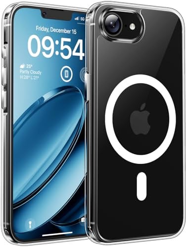 TOCOL für iPhone 17e Hülle, Kompatibel mit MagSafe, Transparent | Vollständiger Kameraschutz Handyhülle, Eingebauter Magnetring Case, Militärschutz Stoßfest Kratzfest Haltbarkeit Phone Cover