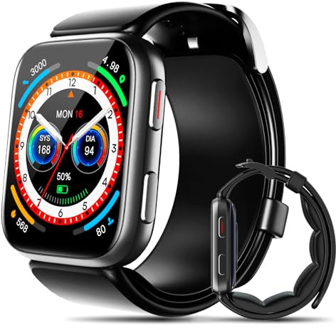 Smart Watch Blood Pressure, 1.95 Smart Watch BP Monitor with Air Pump Cuff, Blood Pressure Watch with Sleep Heart Rate Monitor, Pedometer, M7000 Watch Supports Data Sharing, Reminder Monitoring