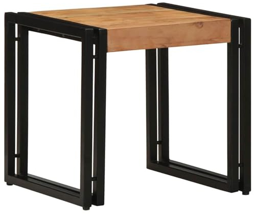 HOMELEN Couchtisch Braun 40 x 40 x 38 cm Massivholz Akazie für Innenbereich, funktionaler Beistelltisch mit Stahlrahmen,Tische & Kaffeetische