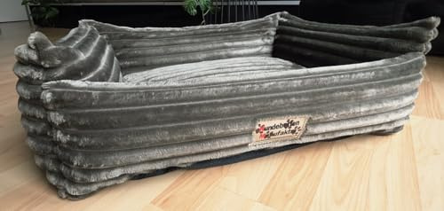Hundebettenmanufaktur Tierbett Hundebett Comodo mit Cordbezug (grün, 70 cm X 50 cm, Visco-Schaumstoff)
