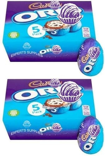 Easter Treat New Cad Mixed Creme Caramel and White Creme & NewBiscoff Eggs 5 Pack - Delicious Treat for Your Celebration Perfect for Easter & Easter Egg Hunts (Pack Of 2, Oreo Eggs Pack)
