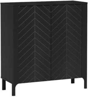 Masseno Kommode Alicante 103 cm Sideboard mit Schubladen und 2 Türen für Wohnzimmer Schlafzimmer Modern 103x40,5x95 cm Schwarz