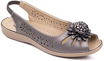 Chums Ladies Slip On Open Toe Sandal With Elastic Heel