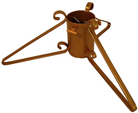 Garden Pride Christmas Tree Stand - 4 Base - Metal - Solid Steel - Plastic Coated (Gold)