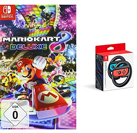 Mario Kart 8 Deluxe Import Allemand & Paire de volants Joy-Con pour Nintendo Switch