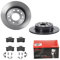 BREMBO BREMSSCHEIBEN 253 + BREMSBELÄGE HINTEN FÜR AUDI A3 SEAT LEON VW GOLF P