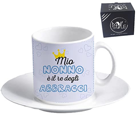 My Custom Style coffee cup Espresso+saucer#Nonni-Re Abbracci#60x57mm