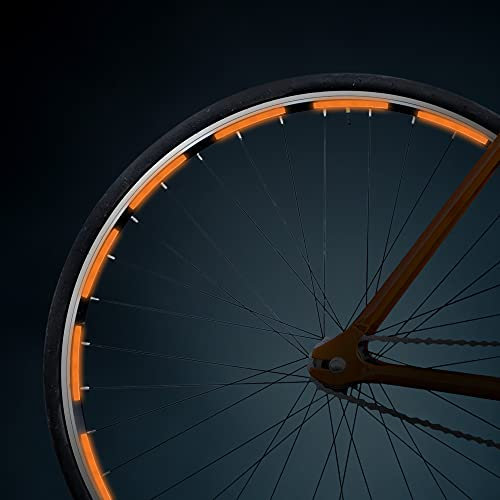 EAZY CASE 16 x Leuchtaufkleber, Reflektierende Aufkleber, Reflektorband selbstklebend für Fahrrad, Motorrad, Helme, Kinderwagen - Mehr Sicherheit im Straßenverkehr zum Aufkleben, Orange