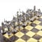 Greek Mythology Chess Set - Brass&Nickel - Brown Chess Board