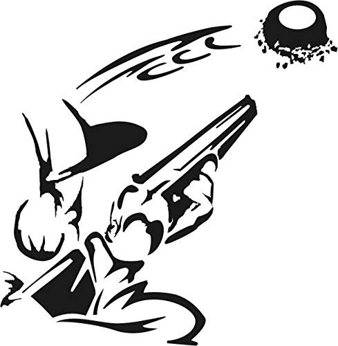 Wandtattoo: 'Tontauben schießen' – Sportschütze, Schießsport, Hobby, Freizeit, Gewehr //Farb- und Größenwahl, Wandaufkleber (Azurblau - 620 mm x 600 mm)