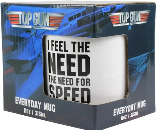 Top Gun Tasse (Need for Speed Design) 325ml Keramik Kaffeebecher, Kaffeetasse - Offizielles Lizenzprodukt, Weiß