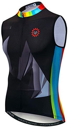 Maillot de cyclisme sans manches pour homme, gilet de vélo de route, vêtements d'équitation de course, VTT, équitation, haut de sport, noir, M, 5510, poitrine 90/97 cm = étiquette M