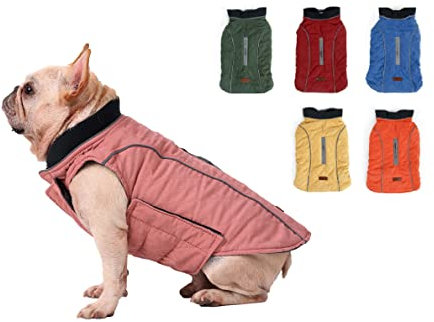 Hundemantel Winter Warme Jacke Weste, 7 Größen für Kleine Mittlere Große und Riesige Hunde, Winddicht Schneeanzug Hundekleidung Outfit Weste Haustiere Bekleidung (S, ROSA)