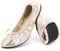 Greatonu Women's Ballet Pumps Comfort Foldable Portable Travel Slip on Slipper Bow Tie Flats Shoes Gold UK 6