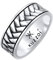Kuzzoi Herrenring oxidiert, Bandring massiv (7 mm) in 925 Sterling Silber, Vintage Herren Schmuck Accessoire mit Fischgräten Struktur, Markanter Ring für Männer, Ringgröße 66, 0601512921_66