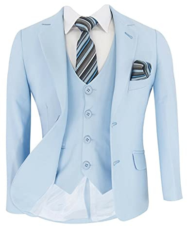 Boys Page Boy Suit Tailored Fit 3 Piece or 6 Piece Set Communion Wedding Birthday Dinner Prom Party Special Occasion