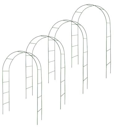 Oxeo Arche de Jardin métallique pour Plantes grimpantes - Arceau rosiers grimpants - Résistant aux intempéries (Lot de 4)