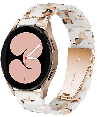 DEALELE Armband Kompatibel mit Samsung Galaxy Watch 7 / FE / 6/6 Classic / 5/5 Pro / 4/4 Classic / 3 41mm, 20mm Buntes Harz Resin Ersatz Armbänder für Huawei GT3 42mm / GT2 42mm, Nougat