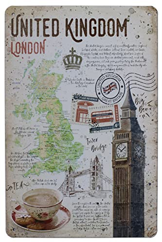 UK London Vintage Blechschild Home Wall Plaque Decor