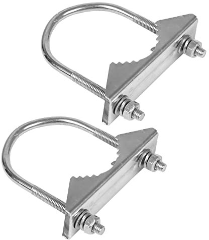 GDWD Mastschelle Doppelschelle Sat Mast Schelle 2 Stücke Antennenmast Klemmhalterung für Outdoor LoRa, Helium Miner, WLAN, 4G LTE, Amateurfunk, DVBT Antenne