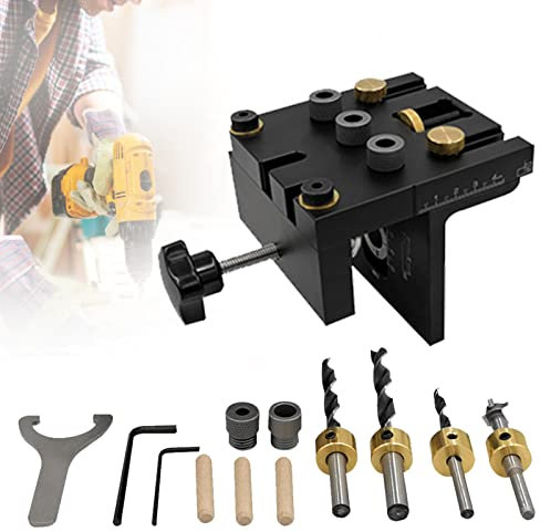 HIUYRFS Kit di Posizionamento per Localizzatore di Perforazione, Clip di Posizionamento per Perforazione, Maschera per Fori Tascabili da 6/8/10/15 mm, per Fai da Te, Lavorazione del Legno, Mobili