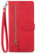 NEXCURIO Custodia a Libro Cover Portafoglio per Apple iPhone 11 Pro Flip Case in Pelle Fiori Donna con Tasca Zip Porta Carte Laccio Supporto Antiurto - Rosso