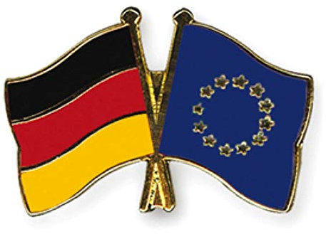 Generisch Flagge Deutschland/Europa EU Freundschaftspin Anstecker Pin Fahne, Rot, 18 mm x 15 mm, Metall, Klassisch, Unisex, 1 Count