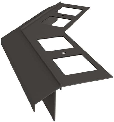 Renoplast® Aluminium Ecke 135° für Traufprofil K100R Graphit | Fertigstellung von Terrassen und Balkonen | Fliesenböden auf Klebemörtel | Wasser ablaufsysteme Winkelprofil | Korrosionsschutz