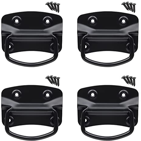 SOTECH 4 Stück Klappgriffe 100 x 70 mm, Stahl, schwarz | Möbelgriffe klappbar zum Anschrauben inkl. Befestigungsmaterial