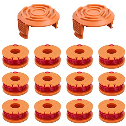 CDIYTOOL 14pcs WA0010 WA0004 Replacement Spool Line for Worx Grass Trimmer, Ø1.65mm 3m Strimmer Spool for Worx WG163E/WG157E/WG169E/WG151/WG155/WG160/WG175 (12 Spools + 2)