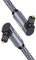SOUNDFAM Dual 90 Grad Optisches Audiokabel Doppeltes Rechtwinkliges Optisches Kabel 360° frei Drehbarer Stecker Digitales Optisches Audiokabel für Heimkino, Soundbar, TV-Grau 3M