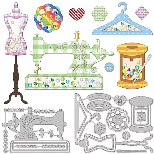 GLOBLELAND 2 Sets 24-Teiliges Nähwerkzeug, Stanzformen Für Die Kartenherstellung, Nähstreuer, Karbonstahl-Prägeschablonen, Vorlage Für Dekorative Prägung, Papierkarte, DIY, Scrapbooking, Album
