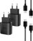 FasChageek superschnell ladegerät 25W mit Schnellladekabel,original Schnellladegerät mit 2m Ladekabel USB c,Handy ladestecker,2er Pack Super Fast Charger für Samsung Galaxy S24 (Black)