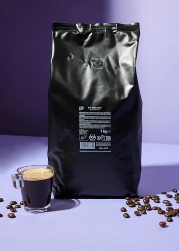 KoRo - Bio-Espresso ganze Bohne 1 kg - Blend mit 80% Arabica und 20% Robusta - Schonende Langzeitröstung - Ausgewogener Geschmack