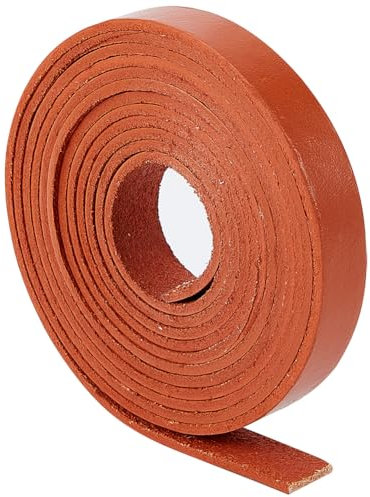 GORGECRAFT 2m x 12.5mm Flat Leather Cord Genuine Leather Strips 2mm Thick Cowhide Leather Strap Braiding Thread Rope for Bracelets Necklace Jewelry Making Boot Lace Keychains DIY Crafts, Saddle Brown