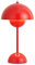 LED Flowerpot Tischlampe Kabellos Akku Pilz Lampe, Modern Macaron Lampe Retro Touch Dimmbar Tischleuchte mit 3 Farben Nachttischlampe für BüRo,Bars,Wohnzimmer,Schlafzimmer (Rot)