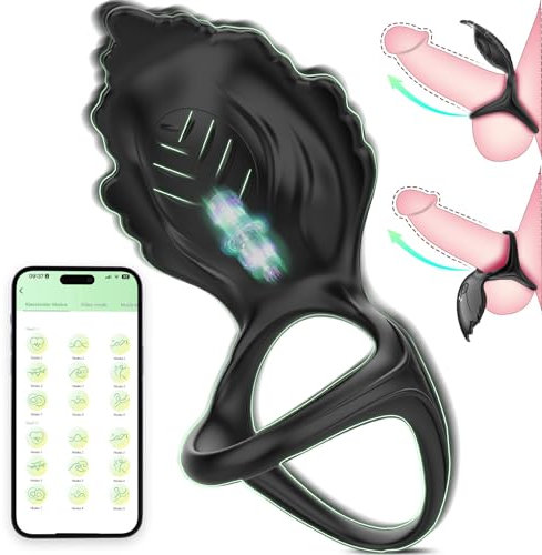 Paarvibrator Penisring für Paare Frau & Mann,Penis Ring Erotik Sex spielzeug für Paare extrem sex, Dreieckiger Penisvibratoren für Penis und Hoden, Klitorisstimulator mit 10 vibrationsmodi