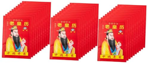 SHINEOFI 30 Stk Kalender Partydekoration für das neue Jahr Dekorationen für Mondpartys Kerze Neujahr Wohnkultur Bürodekoration Schreibtisch schmücken Wandbehang Papier rot