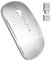 QYFP Bluetooth Wireless Mouse for MacBook Air Mac Pro Laptop Computer iPad PC Optical Rechargeable Silent Mice with Dual Mode Switch Mouse Bluetooth 5.2/3.0 and 2.4GHz USB Type-C Receiver,Silver
